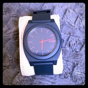 Nixon Time Teller Watch matte Navy w/ red Hands